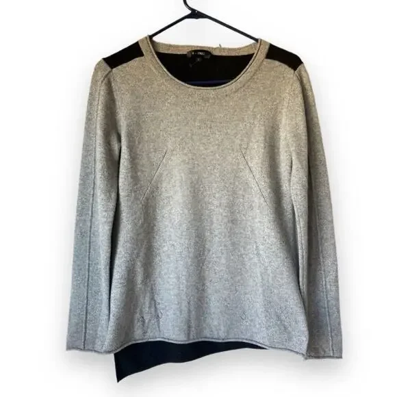 S - FREE 100% CASHMERE SWEATER Womens sz S GRAY Black Great Condition - Picture 1 of 8